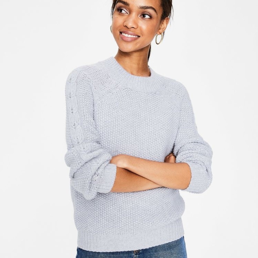 Boden Light Gray Crew Neck Sweater